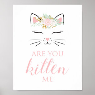 Poster Symbole d'anniversaire de Kitten Visage kitty flor
