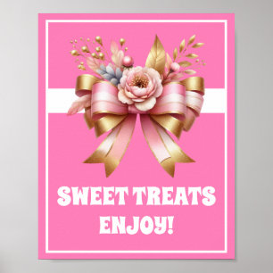 Poster Symbole d'anniversaire de la Bow Douceur rose or