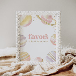 Poster Symbole d'anniversaire de la fille de l'espace ext