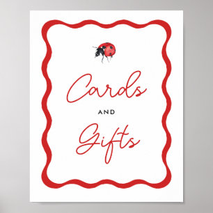 Poster Symbole d'anniversaire de la fille Ladybug Cartes 