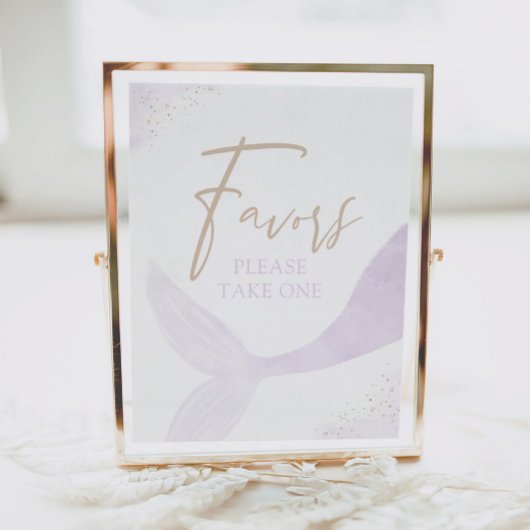 Poster Symbole d'anniversaire de la fille mauve-sirène