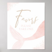 Poster Symbole d'anniversaire de la fille sirène rose (Devant)