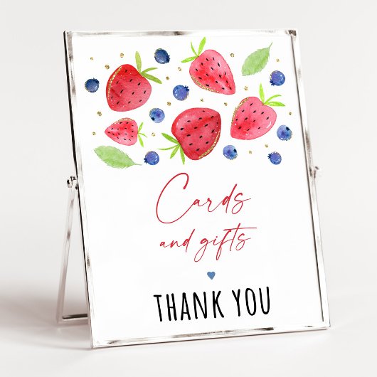 Poster Symbole d'anniversaire de la fraise Blueberry