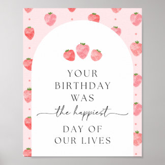 Poster Symbole d'anniversaire de la fraise numérique