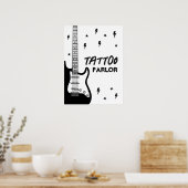Poster Symbole d'anniversaire de la Guitare de Rock et de (Cuisine)