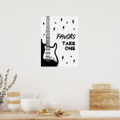 Poster Symbole d'anniversaire de la guitare Rock and Roll (Cuisine)