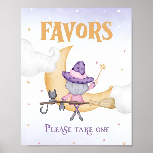 Poster Symbole d'anniversaire de la sorcière mignonne d'H (Devant)