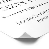 Poster Symbole d'anniversaire de Retro Eat Drink Be Sixty (Coin)