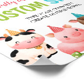 Poster Symbole d'anniversaire des animaux de ferme (Coin)