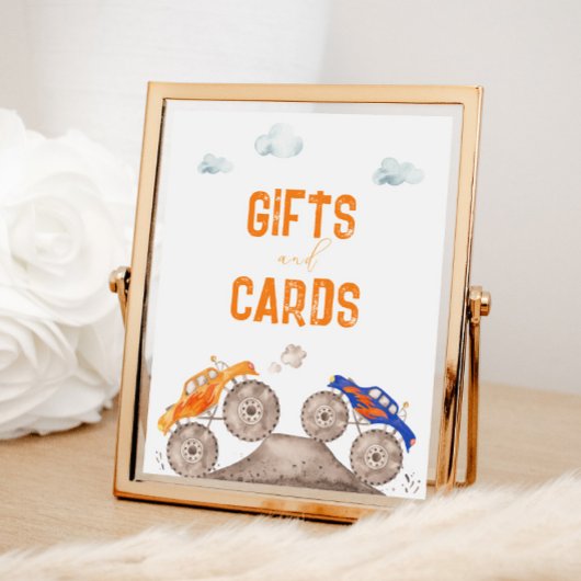 Poster Symbole d'anniversaire des dons Camions Monster