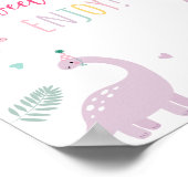 Poster Symbole d'anniversaire du Dinosaur rose (Coin)