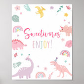 Poster Symbole d'anniversaire du Dinosaur rose (Devant)