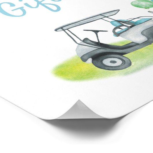 Poster Symbole d'anniversaire du thème de golf (Coin)