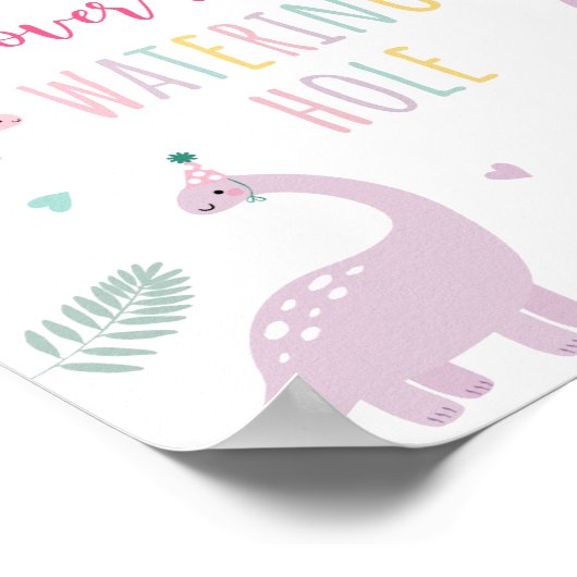 Poster Symbole d'anniversaire du trou d'eau rose Boho Din (Coin)