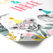 Poster Symbole d'anniversaire d'un animal sauvage et troi (Coin)