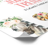 Poster Symbole d'anniversaire Filles Floral Foliage Safar (Coin)