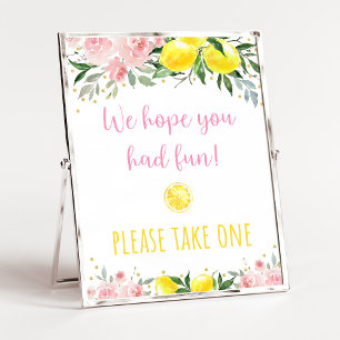 Poster Symbole d'anniversaire Lemonade Rose Floral Favori