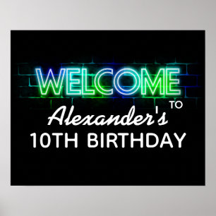 Poster Symbole d'anniversaire néon