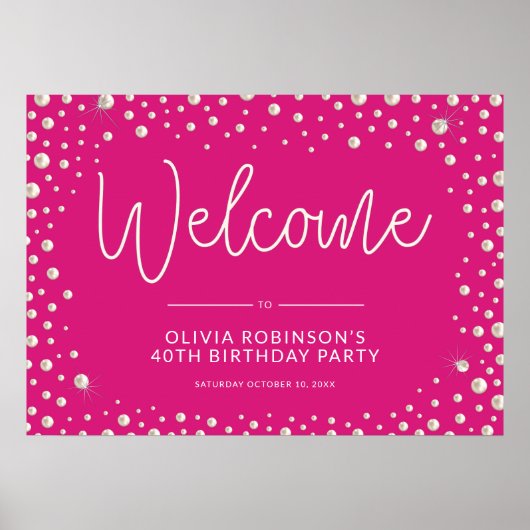 Poster Symbole d'anniversaire Pearl Thématique 40e (Devant)