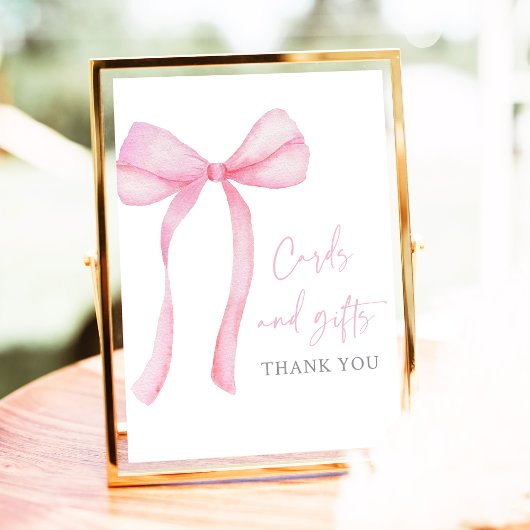 Poster Symbole d'anniversaire Pink Bow Cartes et cadeaux