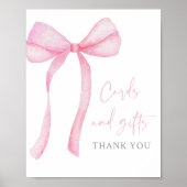 Poster Symbole d'anniversaire Pink Bow Cartes et cadeaux (Devant)