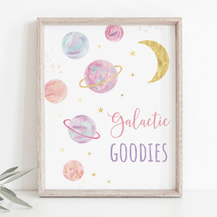 Poster Symbole d'anniversaire Pink Pastel Space Galactic 