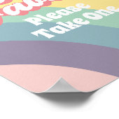 Poster Symbole d'anniversaire Retro les années 70 Rainbow (Coin)