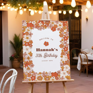 Poster Symbole d'anniversaire super Hippie Floral Terraco