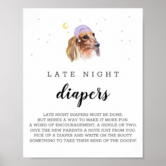 Poster Symbole d'aquarelle Dachshund des plongeurs noctur (Devant)