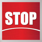 Poster Symbole d'arrêt rouge gras (Devant)