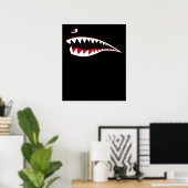 Poster Symbole d'art de la bouche de requin - Cadeau pour (Bureau à domicile)