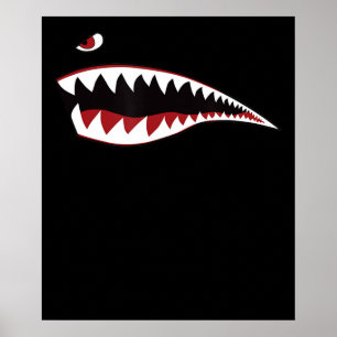 Poster Symbole d'art de la bouche de requin - Cadeau pour