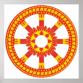 Poster Symbole d'Ashtamangala Roue Dharmachakra (Devant)