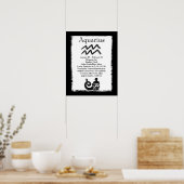 Poster SYMBOLE D'Astrologie Aquarius Horoscope Symbole Zo (Cuisine)