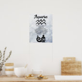 Poster SYMBOLE D'Astrologie Aquarius Horoscope Symbole Zo (Cuisine)