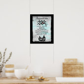 Poster SYMBOLE D'Astrologie Aquarius Horoscope Symbole Zo (Cuisine)