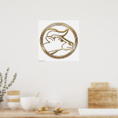 Poster Symbole d'astrologie du Taurus d'or Zodiac (Cuisine)