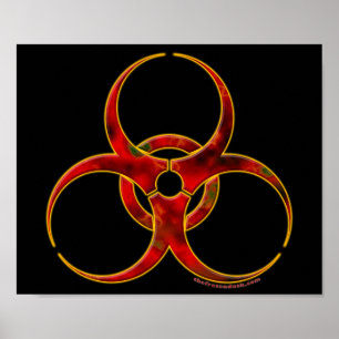 Poster Symbole d'avertissement de danger biologique