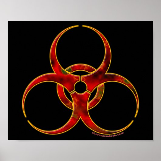 Poster Symbole d'avertissement de danger biologique (Devant)
