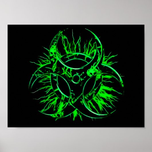 Poster Symbole d'avertissement de retombées toxiques biod (Devant)