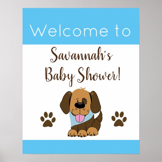 Poster SYMBOLE DE Baby shower Brown Puppy (Devant)