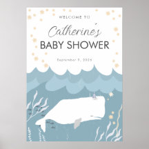 Symbole de Baby shower de baleine blanche
