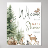 Poster Symbole de Baby shower de bienvenue pour les anima (Devant)