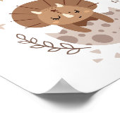 Poster Symbole de Baby shower de Dinosaur Cute Boho (Coin)
