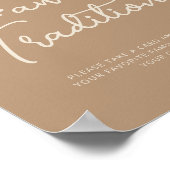 Poster Symbole de Baby shower de l'ours beige (Coin)