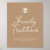 Poster Symbole de Baby shower de l'ours beige (Devant)