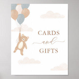 Poster Symbole de Baby shower de l'ours en peluche Cartes