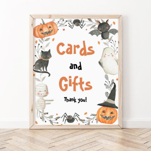 Poster Symbole de Baby shower et cadeaux d'Halloween