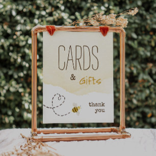 Poster Symbole de Baby shower et de cadeaux d'abeille dou