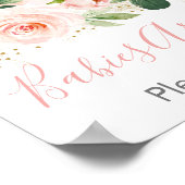 Poster Symbole de Baby shower floral rose et or (Coin)